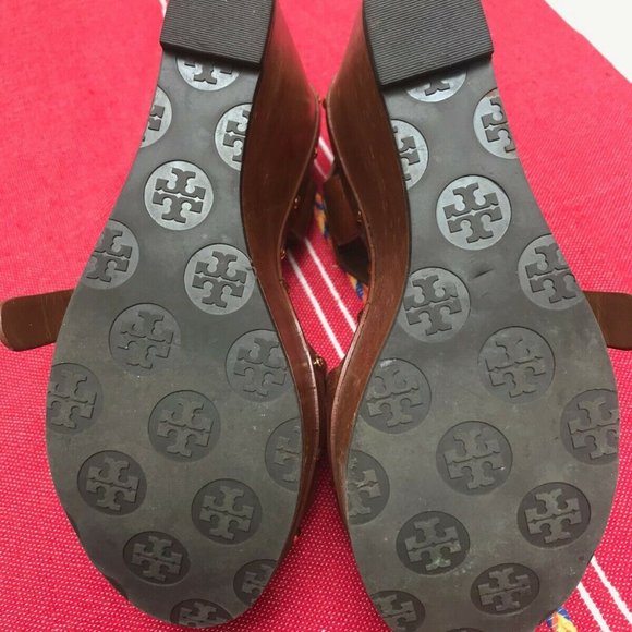 Tory Burch CAPRI MILLER WEDGE - High heeled sandals  Tory Burch high heeled tan colored sandals / wedge